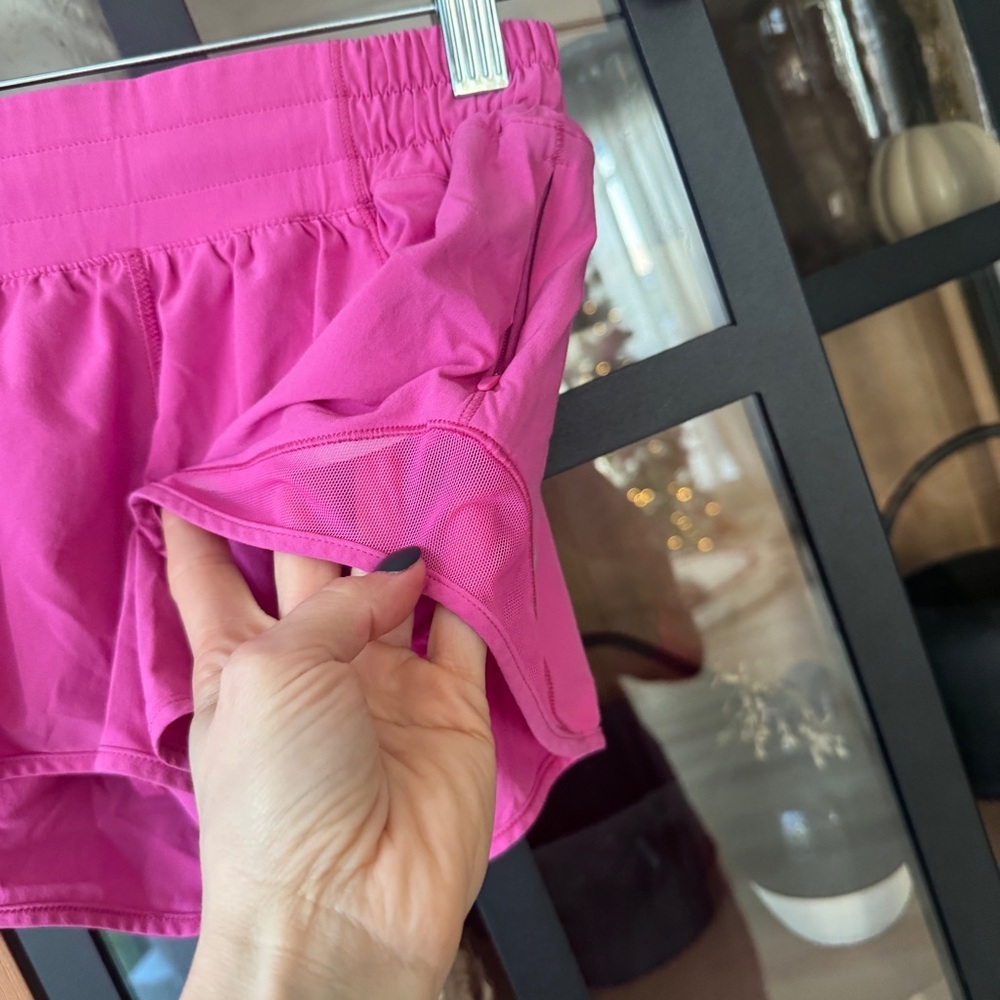 Lululemon Hotty Hot Shorts II 4" Pink Highlight neon mid-rise running workout - Picture 10 of 12